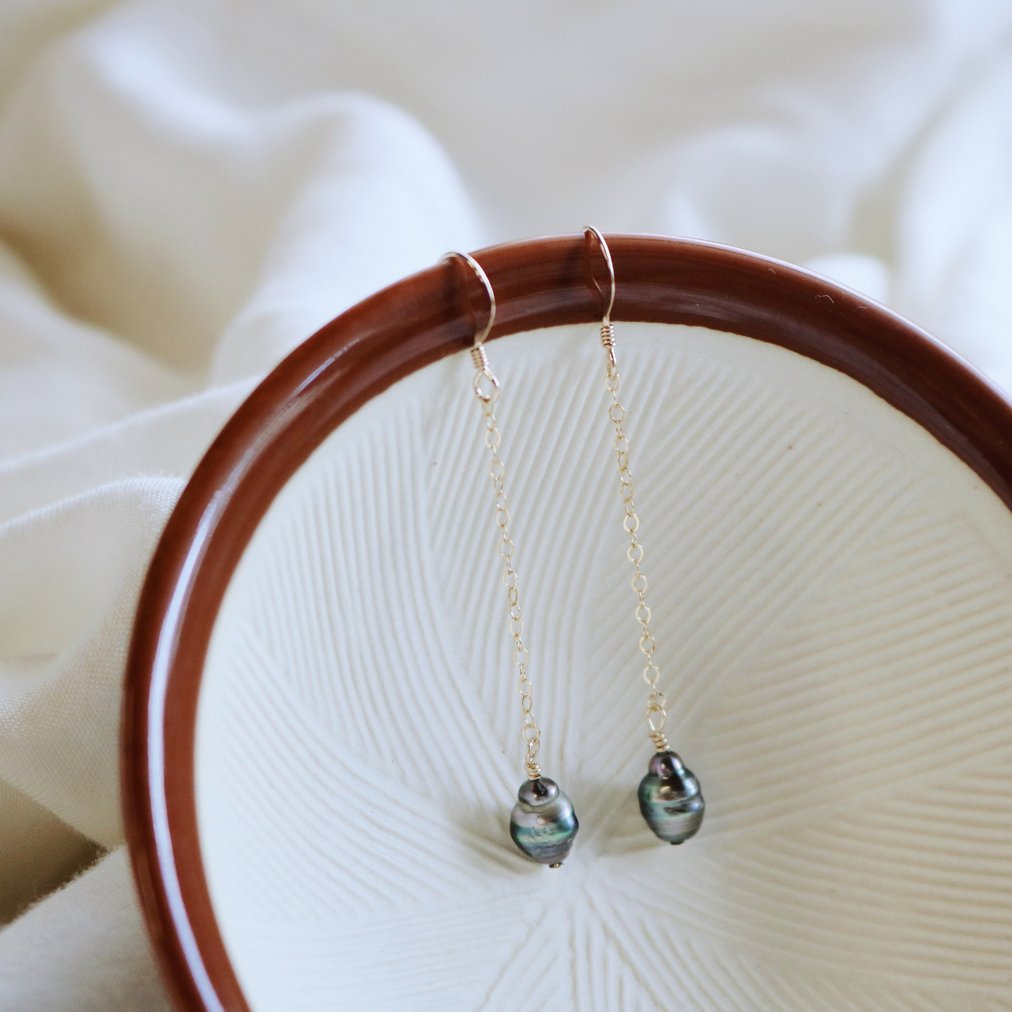 Tahitian Keshi Drop Earrings
